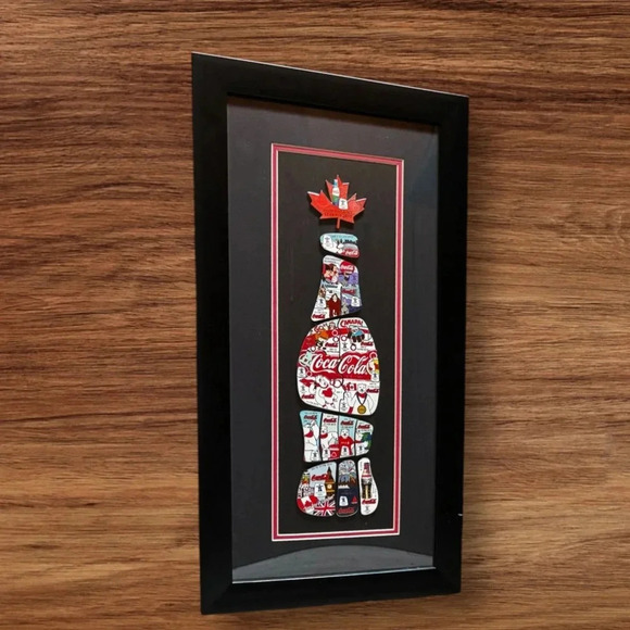 RARE Official 2010 Vancouver Olympic Coca Cola 18 Pins Bottle Set Framed in Box - Picture 1 of 1